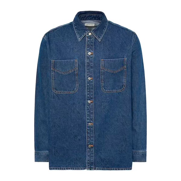 Calvin Klein T-shirts Bleu - Surchemise en jean des annes 90 avec logo - L - Ref 117 €